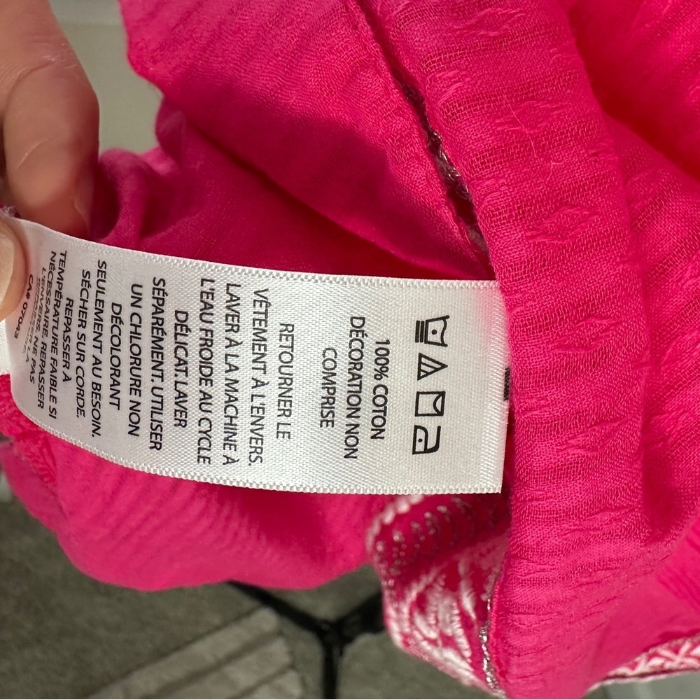 Sigrid Olsen Hot Pink Embroidered V-Neck Tunic - Picture 6 of 6